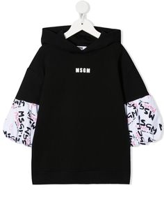 MSGM Kids топ с пышными рукавами и капюшоном