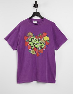Выбеленная оversized-футболка с рисунком "Tutti Fruity" Vintage Supply-Фиолетовый