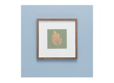 Картина с оттиском листа хризантемы (wowbotanica) коричневый 25x25 см.