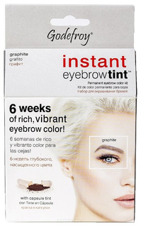 Domix, Хна краска для бровей в капсулах Eyebrow Tint Natural, набор 15 капсул (5 цветов), 1 набор, Graphite (графит) Godefroy