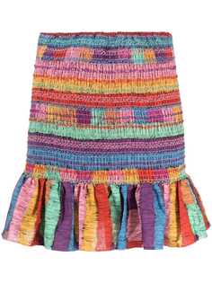 Farm юбка мини в стиле колор-блок со сборками