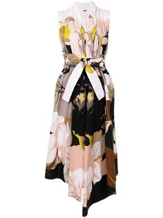 Adam Lippes платье миди с поясом и цветочным принтом