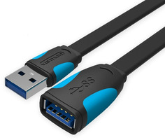 Кабель-удлинитель Vention USB 3.0 AM/AF, плоский, 3 м (VAS-A13-B300)