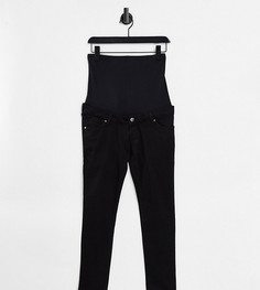 Черные джинсы с накладкой поверх животика Topshop Leigh Maternity-Черный цвет