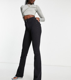 Расклешенные джинсы черного выбеленного цвета Topshop Tall Joni-Черный цвет