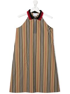 Burberry Kids платье мини в полоску Icon Stripe