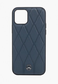 Чехол для iPhone Mercedes-Benz 12/12 Pro (6.1), Genuine leather Wave Quilted Black