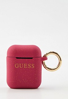 Чехол для наушников Guess Чехол для Airpods Silicone case with ring Glitter/Fuschia