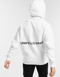 Белый оversize-худи с логотипом на спине ASOS Unrvlld Spply