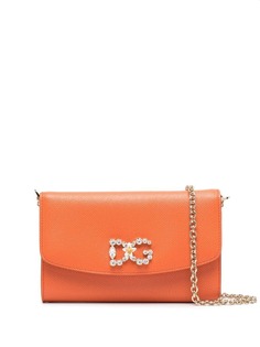 Dolce & Gabbana мини-сумка с кристаллами и логотипом