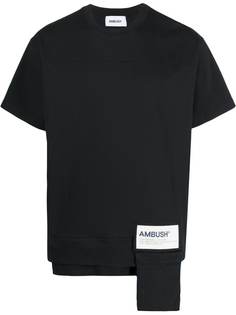 AMBUSH футболка асимметричного кроя с нашивкой-логотипом