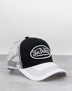 Черно-белая кепка Von Dutch-Черный цвет