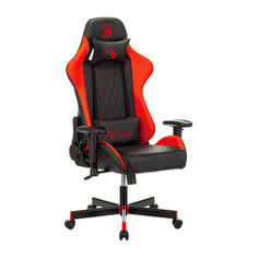 Кресло игровое A4TECH Bloody GC-870, на колесиках, эко.кожа, черный/красный