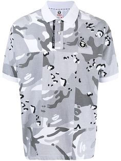 AAPE BY *A BATHING APE® рубашка поло с камуфляжным принтом