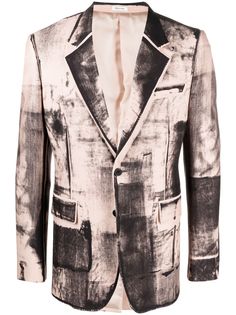 Alexander McQueen однобортный пиджак с принтом X-Ray
