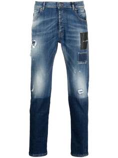 John Richmond узкие джинсы с эффектом потертости