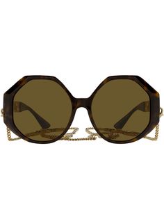 Versace Eyewear солнцезащитные очки в геометричной оправе