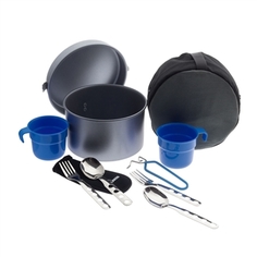 Набор посуды Non stick aluminium cooking set with 2 sets of cutleries, cups and cover Laken