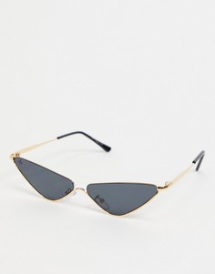Женские солнцезащитные очки «кошачий глаз» в золотистой оправе Jeepers Peepers-Золотистый