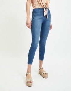 Укороченные синие джинсы скинни с очень высокой талией Miss Selfridge Steffi-Голубой