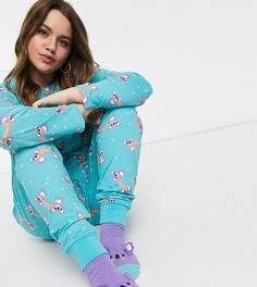 Пижамный комплект с принтом коалы Chelsea Peers Plus-Синий