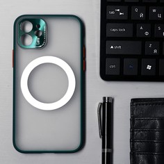 Чехол luazon для iphone 12, поддержка magsafe, с окантовкой, пластиковый, зеленый