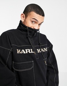 Выбеленная черная ветровка в винтажном стиле Karl Kani-Черный