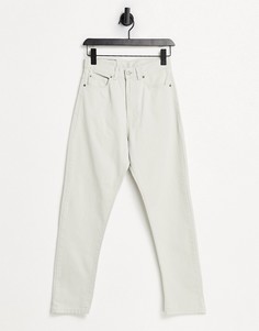 Светло-бежевые джинсы в винтажном стиле с завышенной талией Dr Denim Shift Workers-Белый