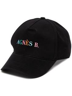 agnès b. кепка в стиле колор-блок с вышитым логотипом
