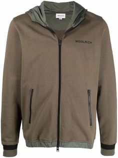 Woolrich худи на молнии с логотипом