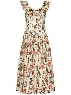 Ulla Johnson платье миди Coretta с цветочным принтом