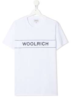 Woolrich Kids футболка с логотипом