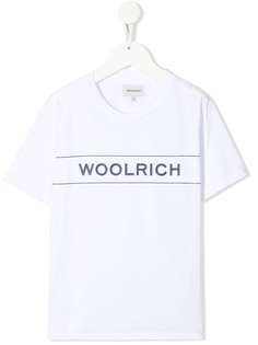 Woolrich Kids футболка с логотипом