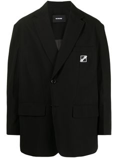 We11done однобортный пиджак с нашивкой-логотипом