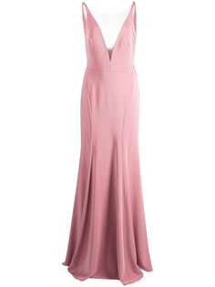 Marchesa Notte Bridesmaids платье Crema с глубоким V-образным вырезом