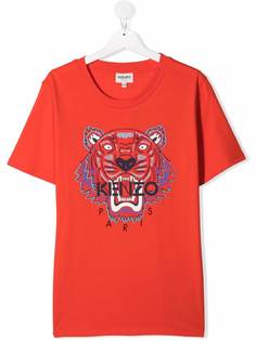 Kenzo Kids футболка с вышитым логотипом