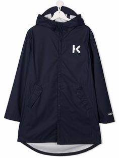 Kenzo Kids пальто с капюшоном и логотипом