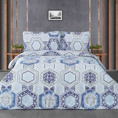 Комплект постельного белья Arya Home Mavera голубой с синим Полуторный