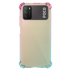 Чехол (клип-кейс) Brosco, для Xiaomi Poco M3, розово-голубой [xm-pm3-hard-tpu-pink-blue] Noname