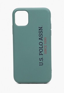 Чехол для iPhone U.S. Polo Assn. 11, Liquid silicone Vertical Logo Green