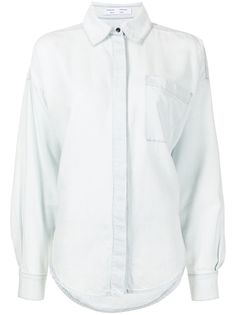 Proenza Schouler White Label рубашка из ткани шамбре с длинными рукавами