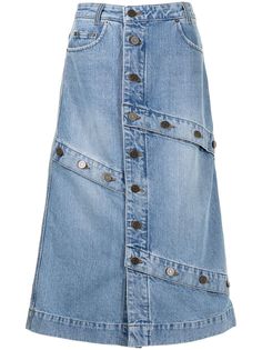 J Koo джинсовая юбка с декоративными пуговицами