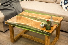 Журнальный стол (woodzpro) зеленый 64.0x45.0x82.0 см.