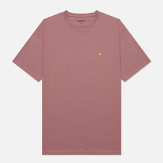 Женская футболка Carhartt WIP W S/S Chase, цвет розовыйS
