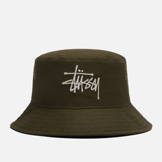 Панама Stussy Big Logo Twill, цвет оливковый, размер S-M