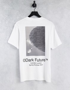 Белая футболка с логотипом и графическим принтом ASOS Dark Future-Белый