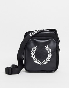 Черная сумка через плечо с большим контрастным логотипом Fred Perry-Черный