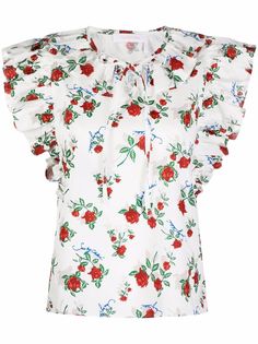 See by Chloé блузка с оборками и цветочным принтом
