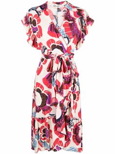 DVF Diane von Furstenberg платье с запахом и цветочным принтом