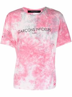 Garçons Infidèles футболка с принтом тай-дай и логотипом